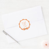 Oranje 'Gebakken Met Liefde' Ronde Sticker (Envelop)