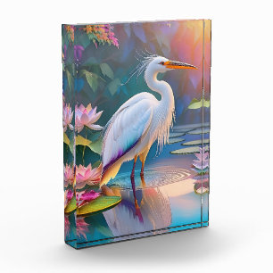 Oranje Gebekt Witte Reiger Fantasie Vogel Fotoblokken