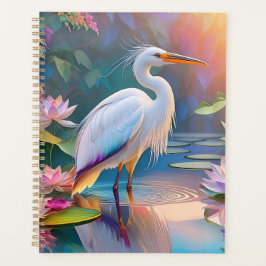 Oranje Gebekt Witte Reiger Fantasie Vogel  Planner