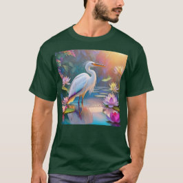 Oranje Gebekt Witte Reiger Fantasie Vogel  T-shirt