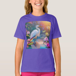 Oranje Gebekt Witte Reiger Fantasie Vogel  T-shirt