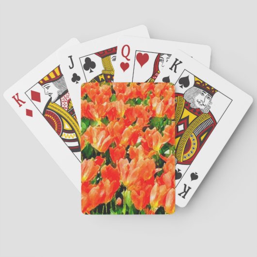 Oranje gebied van tulpen speelkaarten (Achterkant)