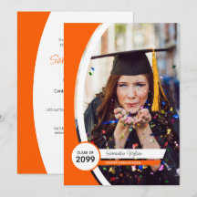 Oranje Gebogen Frame Foto Afstuderen