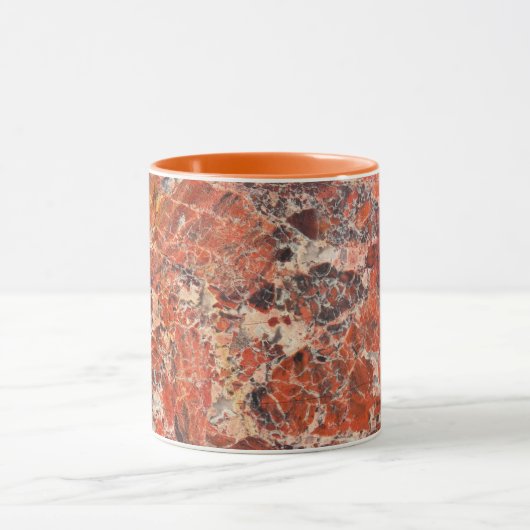 Oranje gebogen Jasper Stone Pattern Mok (Midden)