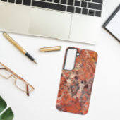 Oranje gebogen Jasper Stone Pattern Samsung Galaxy Hoesje