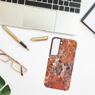 Oranje gebogen Jasper Stone Pattern Samsung Galaxy Hoesje