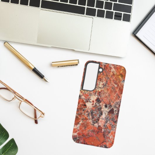 Oranje gebogen Jasper Stone Pattern Samsung Galaxy Hoesje