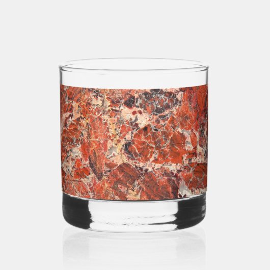 Oranje gebogen Jasper Stone Pattern Whisky Glas (Voorkant)