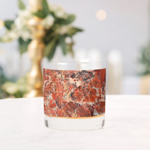 Oranje gebogen Jasper Stone Pattern Whisky Glas