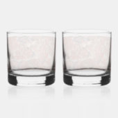 Oranje gebogen Jasper Stone Pattern Whisky Glas (Achterkant)