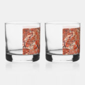 Oranje gebogen Jasper Stone Pattern Whisky Glas (Rechts)