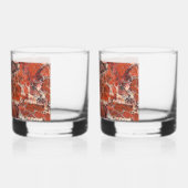 Oranje gebogen Jasper Stone Pattern Whisky Glas (Links)