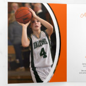 Oranje gebogen Lijst Drie Foto Afstuderen Drieluik Uitnodiging (Binnenzijde eerst)