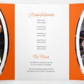 Oranje gebogen Lijst Drie Foto Afstuderen Drieluik Uitnodiging (Binnenkant midden)