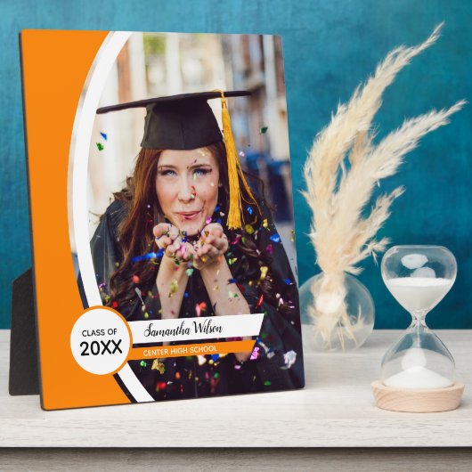 Oranje gebogen Lijst Foto Afstuderen Fotoplaat (Zijkant)