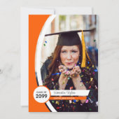 Oranje gebogen Lijst Foto Afstuderen Kaart (Voorkant)