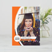 Oranje gebogen Lijst Foto Afstuderen Kaart (Staand voorkant)