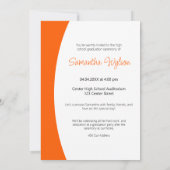 Oranje gebogen Lijst Foto Afstuderen Kaart (Achterkant)