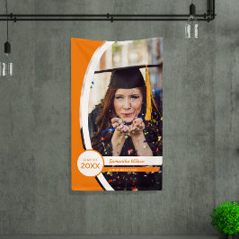 Oranje gebogen Lijst Foto Afstuderen Spandoek