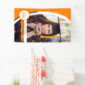 Oranje gebogen Lijst Foto Afstuderen Spandoek (Insitu)
