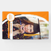 Oranje gebogen Lijst Foto Afstuderen Spandoek (Horizontaal)