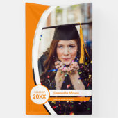 Oranje gebogen Lijst Foto Afstuderen Spandoek (Verticaal)