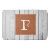 Oranje gebrand Rustisch monogram Bath Mat (Voorkant)