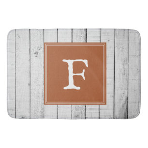 Oranje gebrand Rustisch monogram Bath Mat