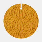 Oranje gebreide trui, gestructureerde achtergrond. glas ornament (Achterkant)