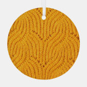 Oranje gebreide trui, gestructureerde achtergrond. glas ornament (Achterkant)