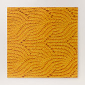 Oranje gebreide trui, gestructureerde achtergrond. legpuzzel (Horizontaal)