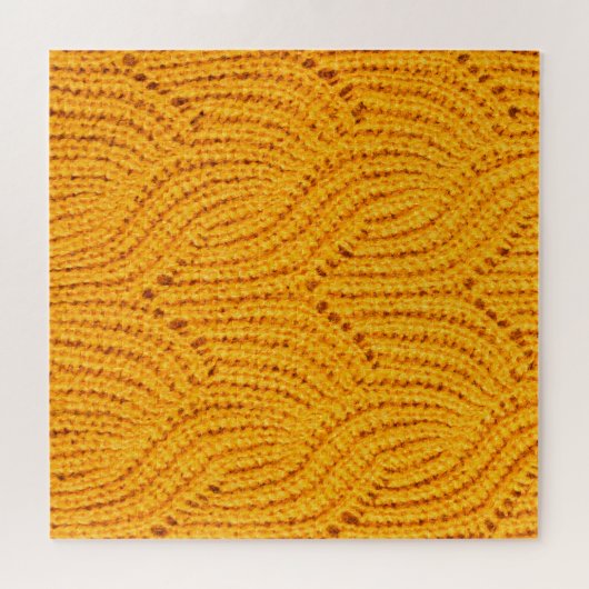 Oranje gebreide trui, gestructureerde achtergrond. legpuzzel (Horizontaal)