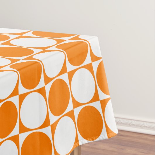 Oranje & gebroken wit grafiekpatroon tafelkleed (Voorbeeld)