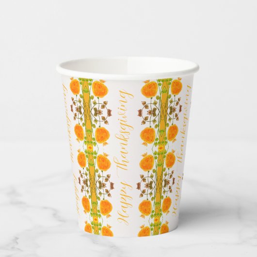 Oranje gecentreerde koppen voor patroonpapier papieren bekers (Links)