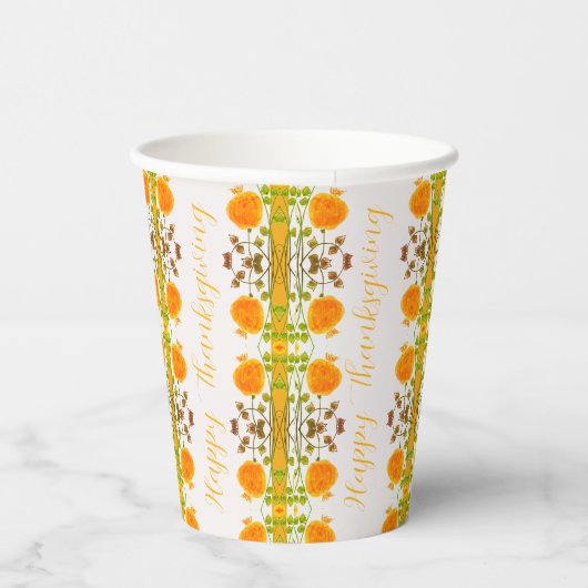 Oranje gecentreerde koppen voor patroonpapier papieren bekers (Rechts)