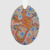 Oranje Gecko Acryllic Ornament (achterkant)