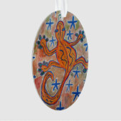 Oranje Gecko Acryllic Ornament (voorkant)