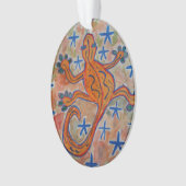 Oranje Gecko Acryllic Ornament (voorkant)