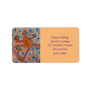 Oranje Gecko Adres Etiket