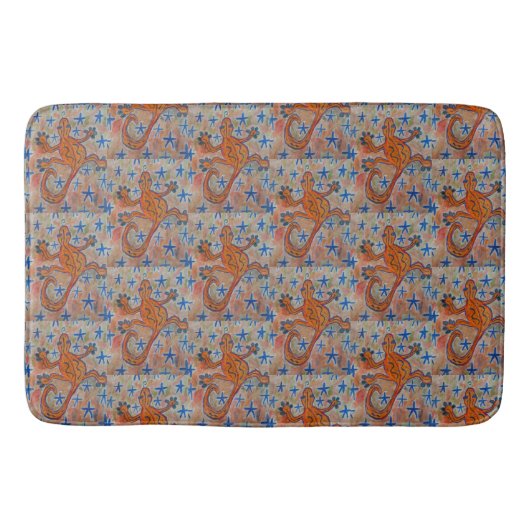 Oranje Gecko Badmat (Voorkant)