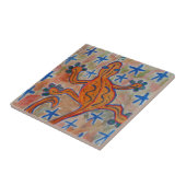 Oranje Gecko Ceramic Tile Tegeltje (Zijkant)