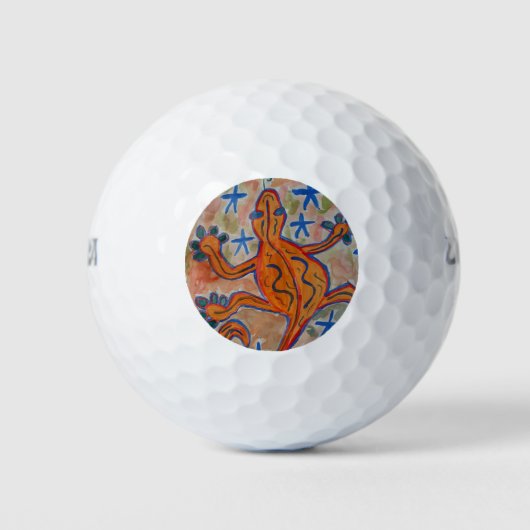 Oranje Gecko Golfballen (Voorkant)