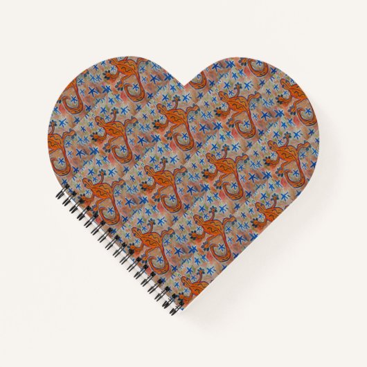 Oranje Gecko Heart Notitieboek (Voorkant)