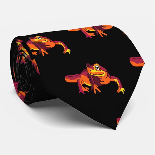 Oranje Gecko Lizard Stropdas (Opgerold)