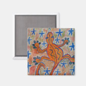 Oranje Gecko Magnet (Voorkant / Achterkant)