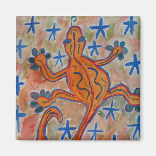 Oranje Gecko Magnet