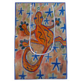 Oranje Gecko Medium Cadeauzakje (Achterkant)