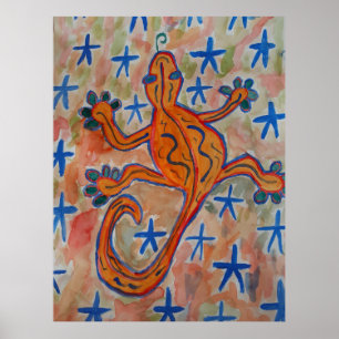 Oranje Gecko Poster