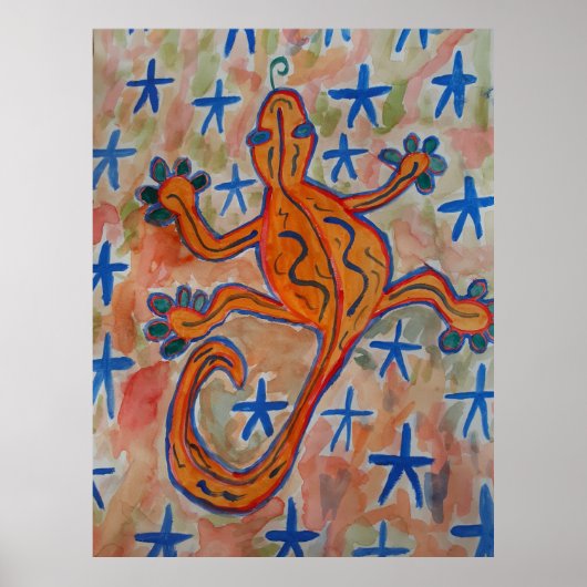 Oranje Gecko Poster (Voorkant)