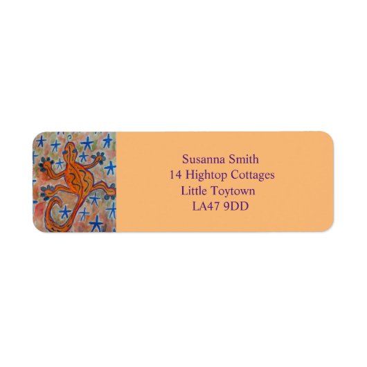 Oranje Gecko Return Address Label (Voorkant)